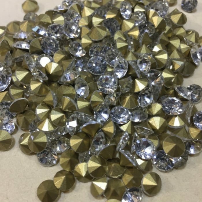 Permata Tempel SS 18 Warna Putih Bening Rhinestone 10 Gross