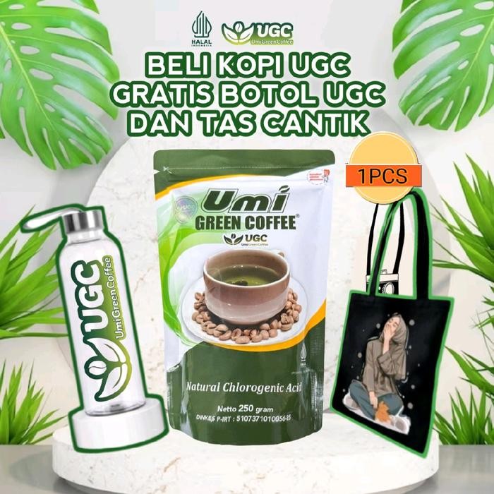 

terbaru !!! ugc umi green coffee 100 ori 250 gram nol kalori ready