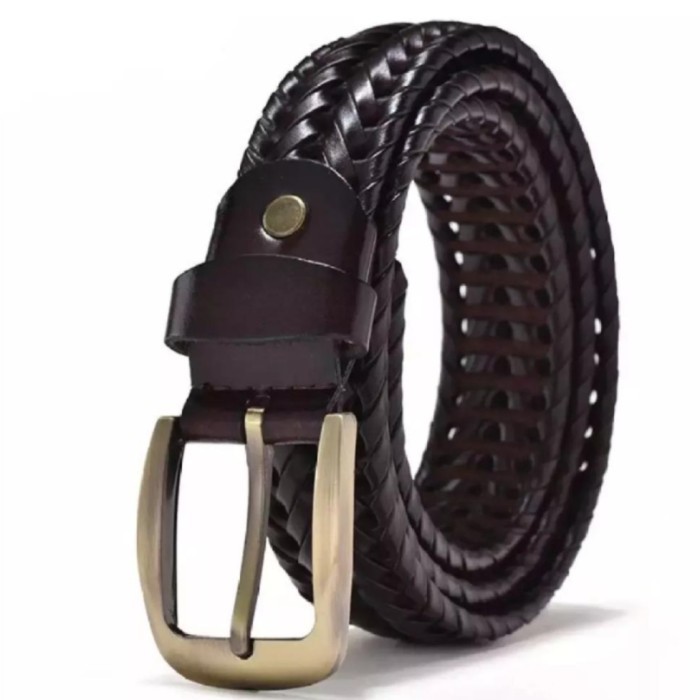 PROMO Toko Buckle - Ikat Pinggang Pria - Ikat Pinggang Kulit Anyam