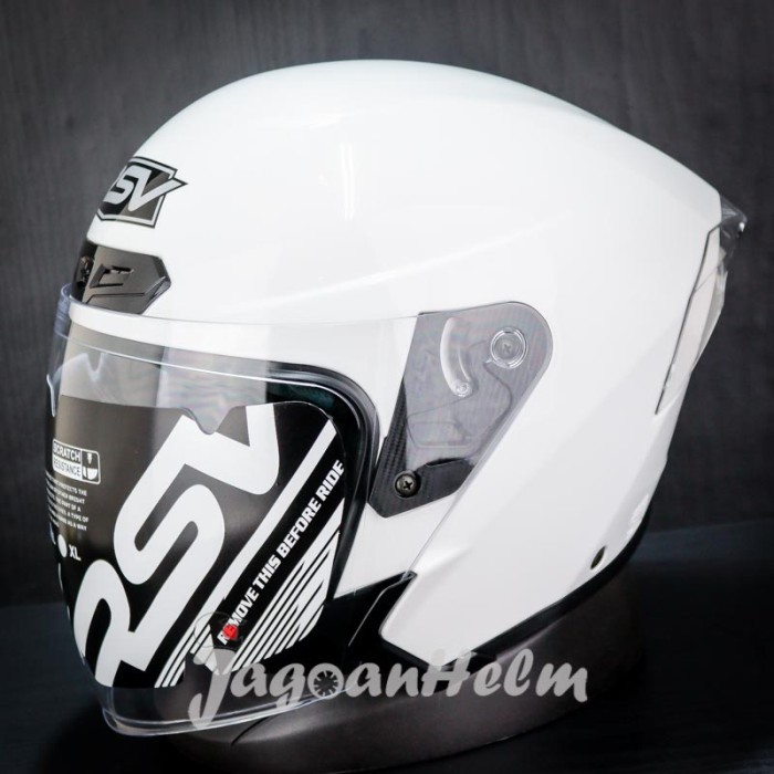 Rsv Helm New Windtail 2.0 Solid White Glossy Single Visor