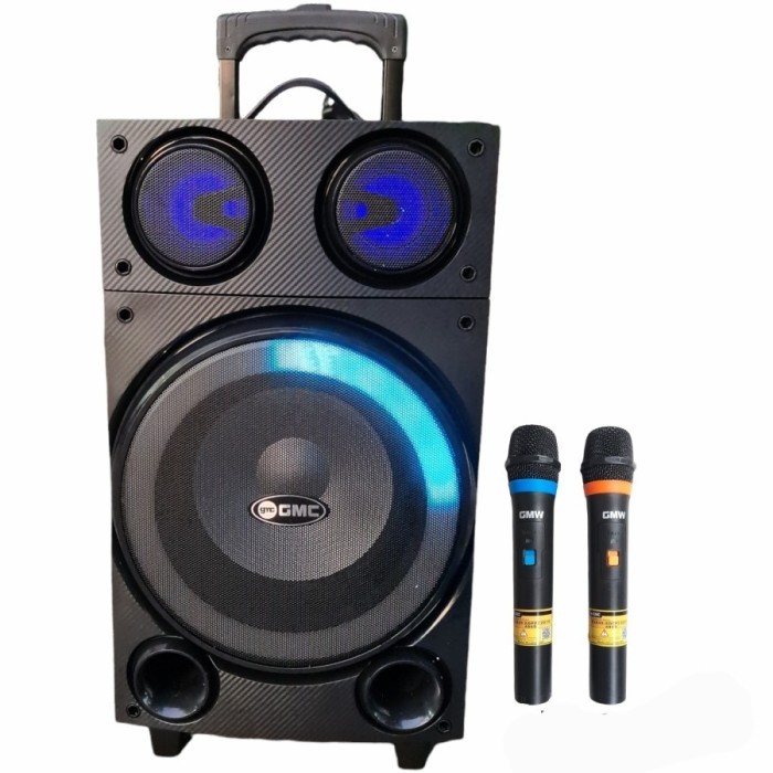 TERBARU Speaker Karaoke Bluetooth Portable Besar GMC 897 L + Bonus 2 Mic