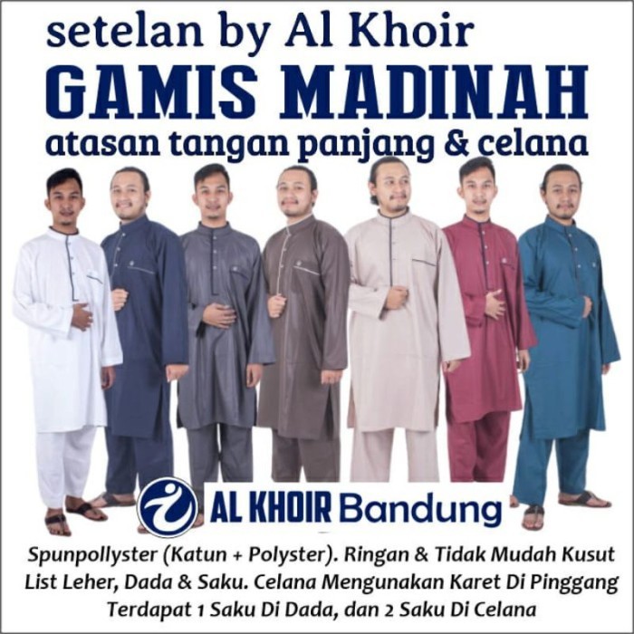 TERLARIS SET KURTA MADINA AL KHOIR / MADINAH / BAJU KOKO MUSLIM PRIA / KURTA MADINAH ALKHOIR