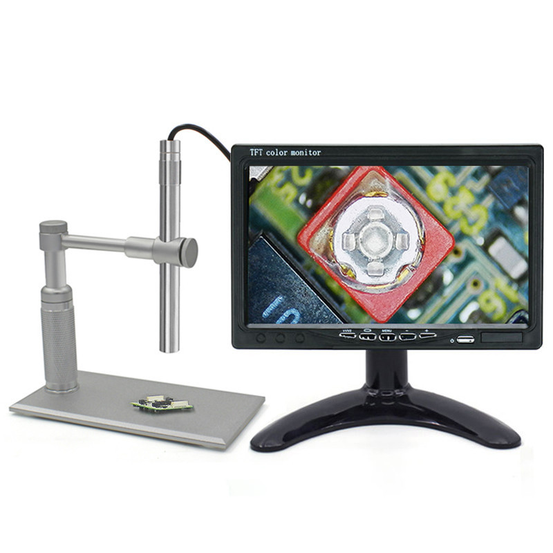 KYH 1-600x Continous Focal AV Microscope CMOS Borescope Inspection Handheld Endoscope 7inch Magnifie