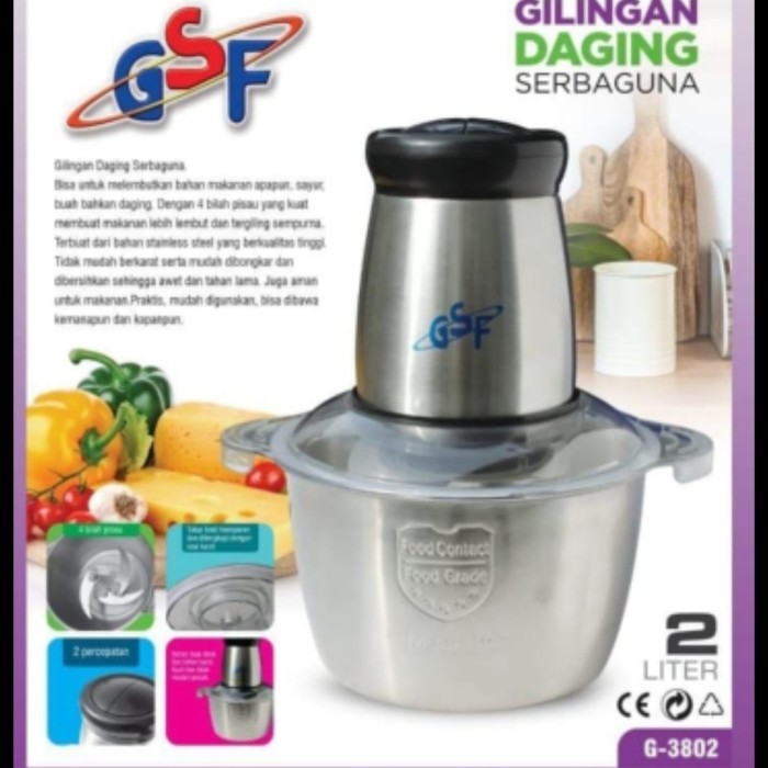 GILINGAN DAGING LISTRIK SERBAGUNA STAINLESS 2 LITER GSF