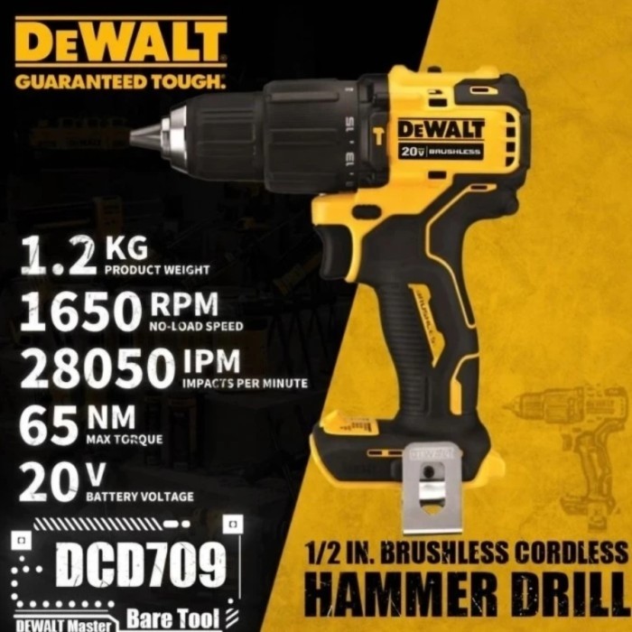 

TERBARU! DeWALT DCD709N 20V CORDLESS BRUSHLESS HAMMER DRILL 13MM Mesin Bor