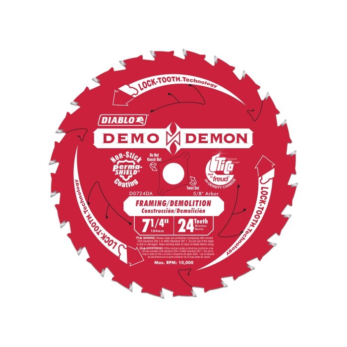 

PROMO! DIABLO D0724DA 71/4 inch 24T DEMO DEMON NEXT GENERATION FRAMING