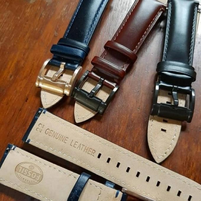 Strap Jam Kulit Asli Tali Jam Fossil Original 20mm 22mm Buckle Fossil Terlaris