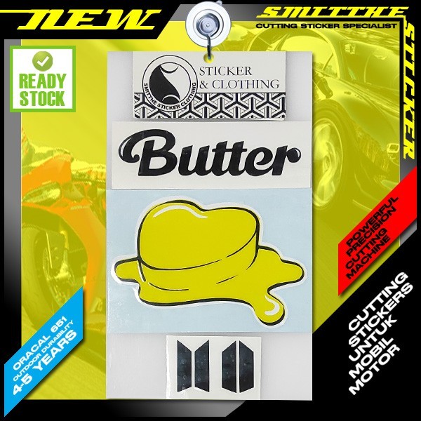 LIMITED EDITION Stiker Logo BTS Butter Cutting Sticker aksesoris Mobil Motor Helm