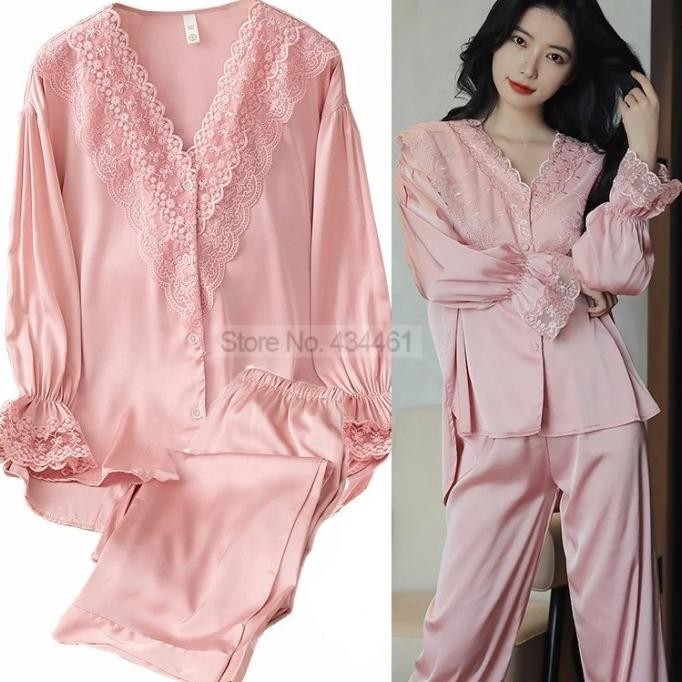 baru baju tidur wanita -dress-daster-lingerie satin merah