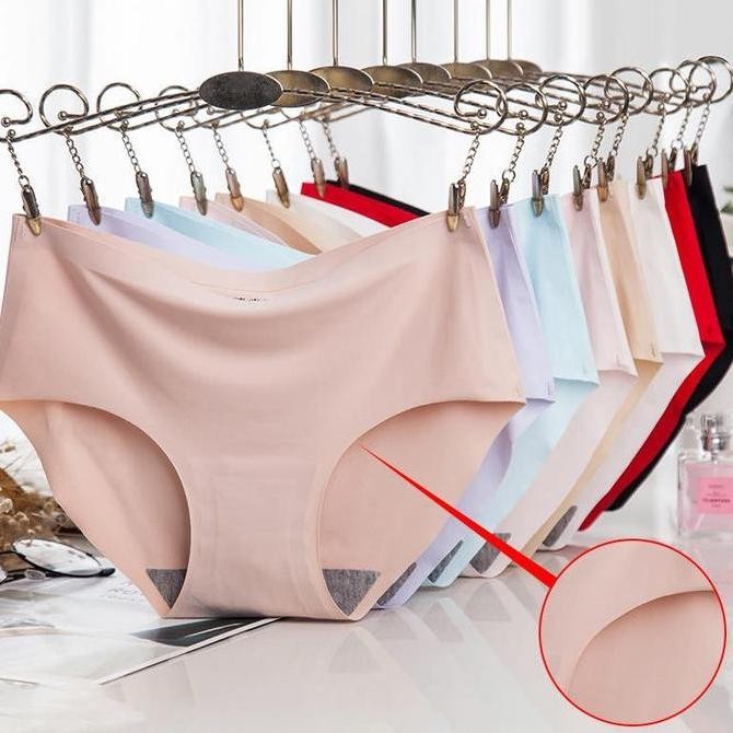 Sale 12 Pcs CD Celana Dalam Wanita Seamless Halus Tanpa Jahitan Anti Nyeplak | Size M L XL XXL