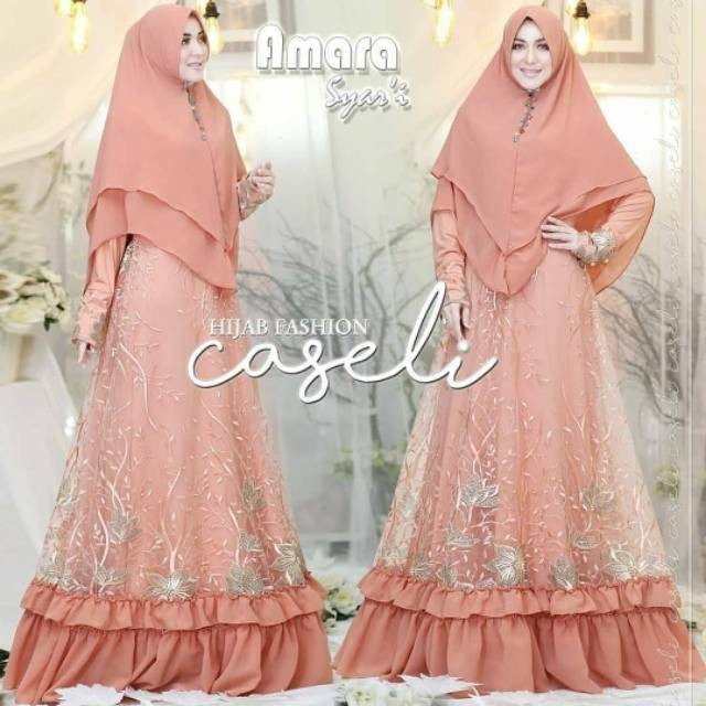 Promo Gamis Syari Brokat Selena By Caseli. Dress Pesta Gaun Kebaya Pengantin Terlaris