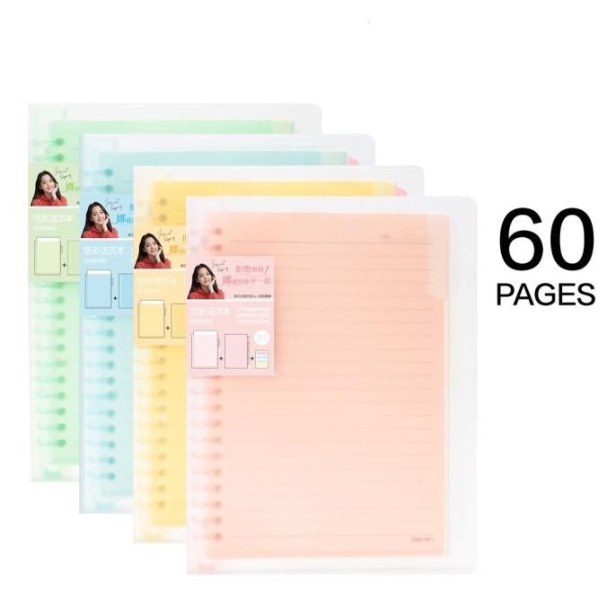

MAP BINDER NOTE LOOSE LEAF A5 PUTIH 20 RING PLASTIK DELI QH A560 BAGUS STOK TERBATAS