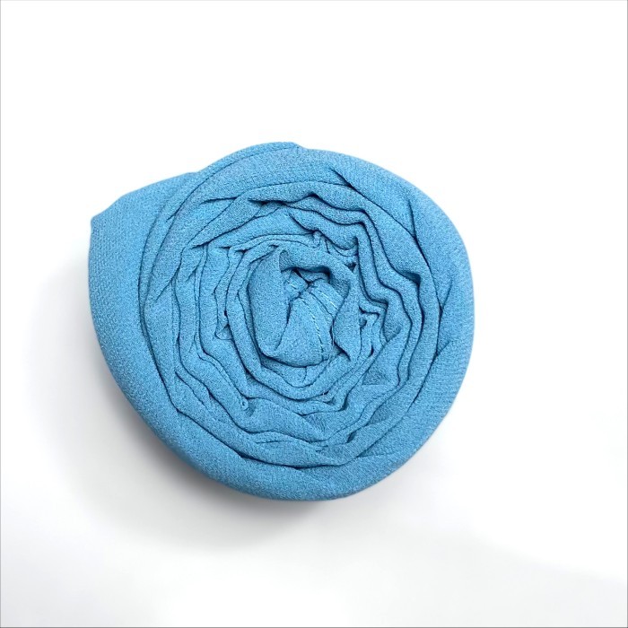 Kerudung Jilbab Pashmina Ceruty Babydoll Kerudung Pasmina Ceruti Hijab Phasmina - Biru Muda adem nya