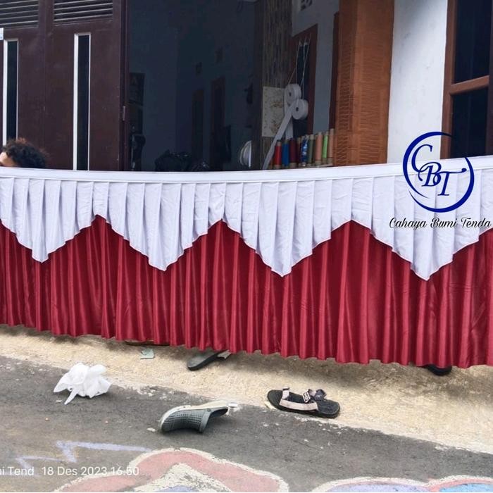 skirting meja panjang 6 m tinggi 75cm poni gergaji