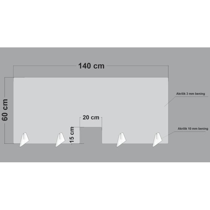 

SEKAT MEJA AKRILIK/PEMBATAS MEJA ACRYLIC UK 140x60 CM