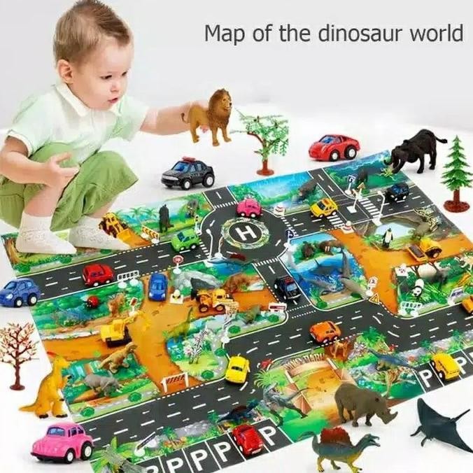

MAINAN EDUKASI ANAK PETA KOTA DINOSAURUS / MAP OF DINO WORLD STOK TERBATAS