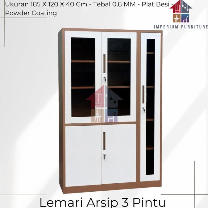 

BEBAS ONGKIR - Lemari Besi 3 Pintu / Lemari Arsip / Lemari Kantor / Kabinet Besi