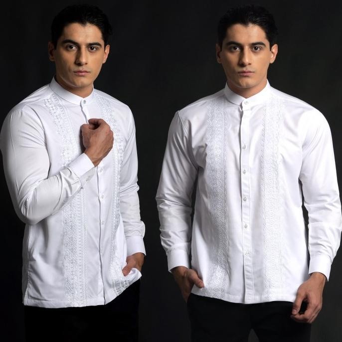 Casella Baju Koko Pria Lengan Panjang | Baju Koko Putih Ibrahim