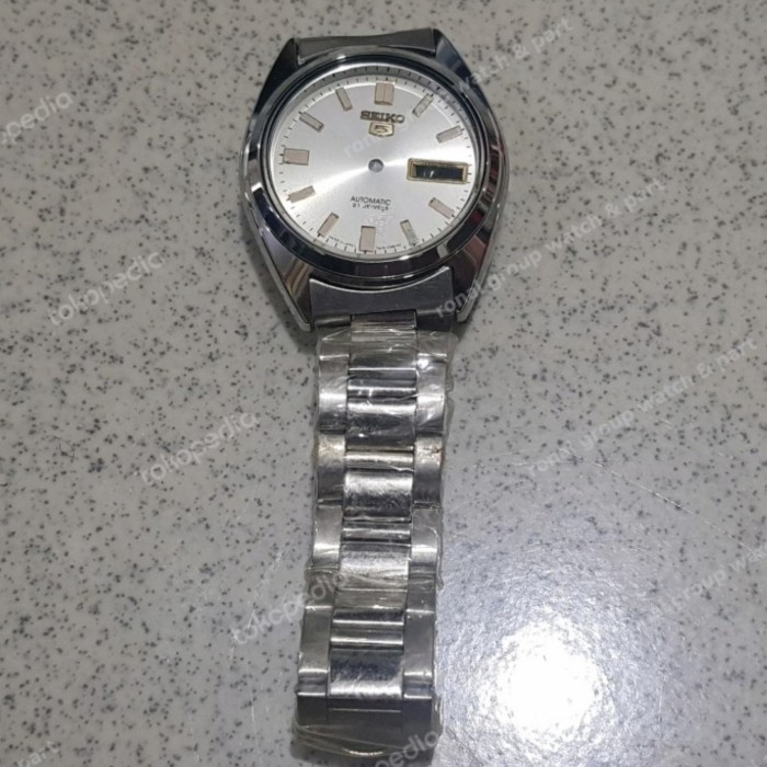 STOK TERBATAS CASE WATCH CASING SET TUTUP TRANSPARANT PLAT KNOP SEIKO5 7S26 SILVER