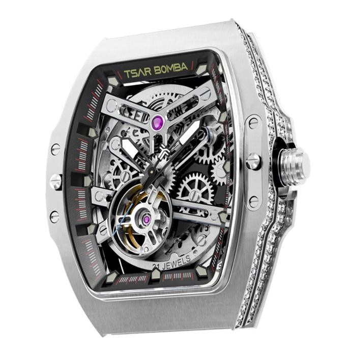 FREE ONGKIR Jam Tangan Pria Tsar Bomba TB8218(1+2)D-D01 Ziconia Bezel Atomic Collection