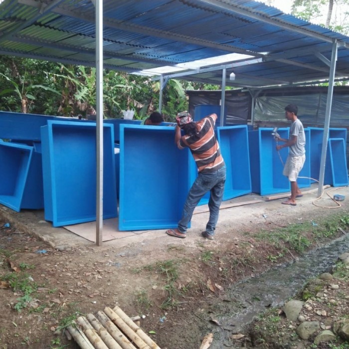 Bak Kolam Fiber/Karantina Koi Ukuran 100X50X40