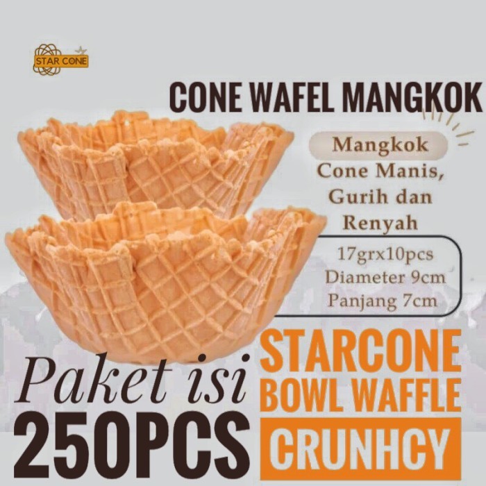 

STAR CONE PAKET 250pcs BOWL WAFFLE CRUNCHY CONE MANGKOK