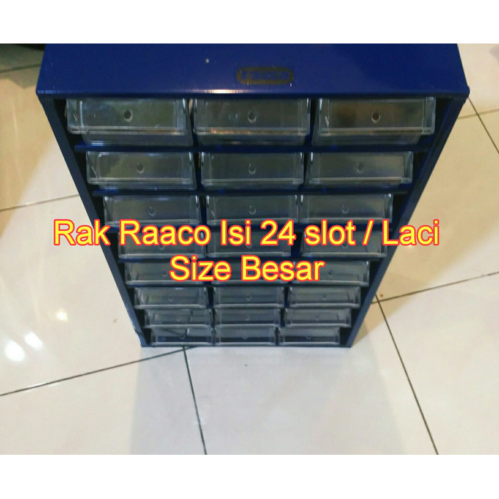 Rak Raaco 24 slot laci Rak pernak pernik mur baut komponen