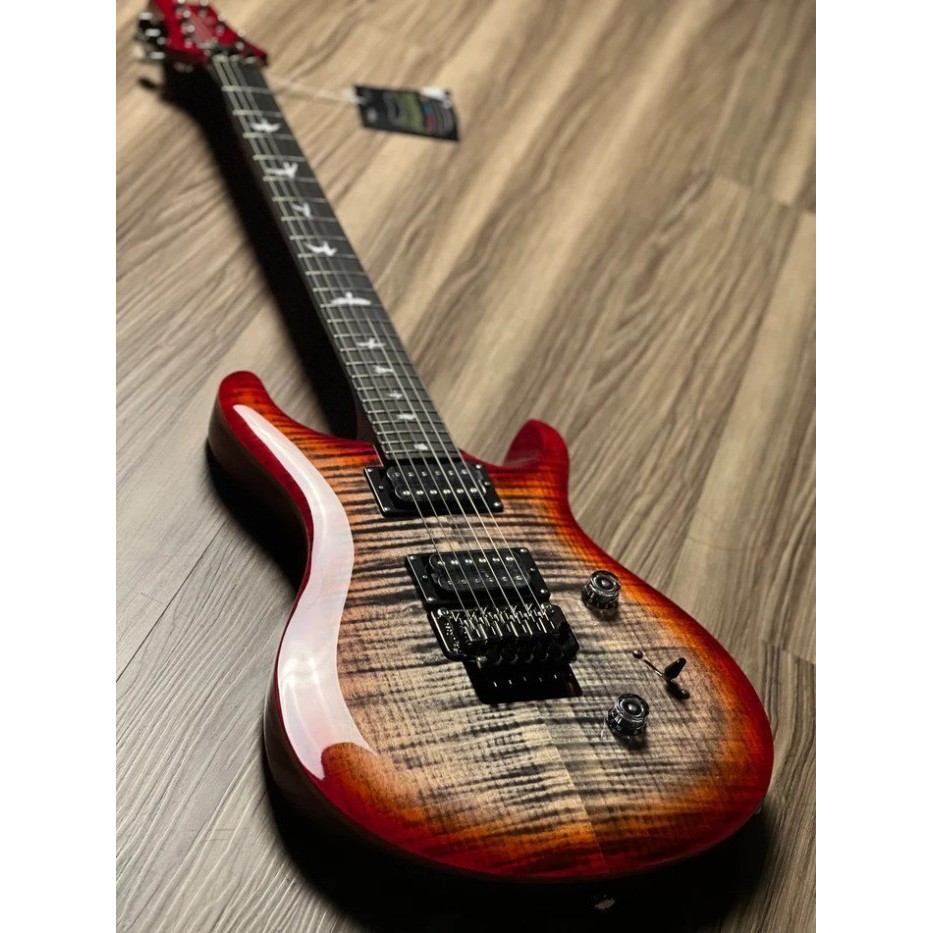 PRS SE Custom 24 Floyd in Charcoal Cherry Burst