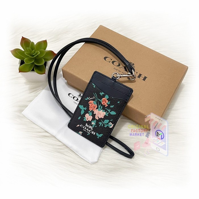 

TERBARU! LANYARD COC 91792 Midnight Black with ROSE BOUQUET PRINT LANYARD ID