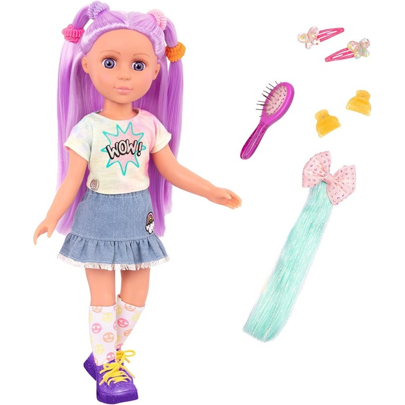 

Glitter Girls 14" HAIR PLAY DOLL W/ ACC'Y, LUMA, PURPLE HAIR