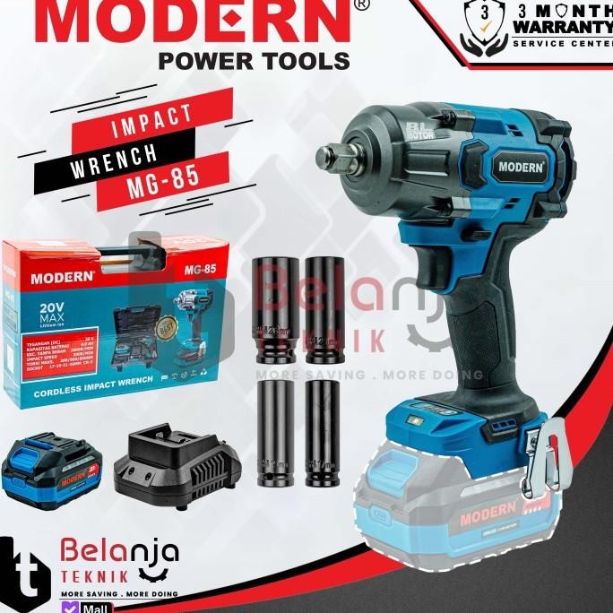 Mesin Impact Wrench Cordless Modern MG-85 Mesin Buka Baut Baterai 20V MG85