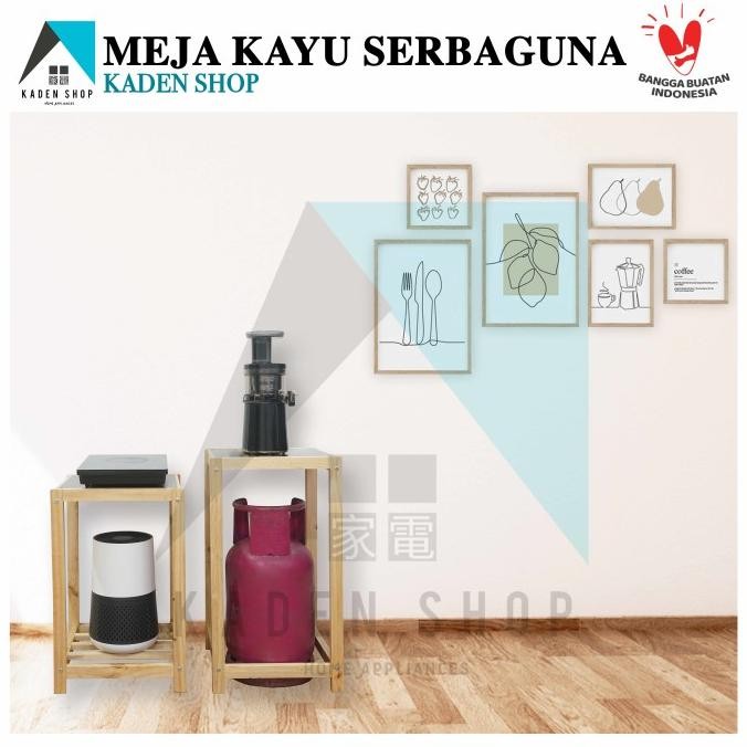 MEJA KAYU SERBAGUNA / MEJA DISPENSER / RAK DISPENSER / MEJA SUDUT