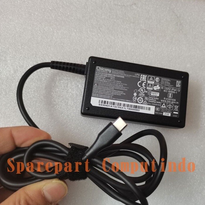 TERMURAH - Charger Adaptor Acer Swift Go 14 SFG14-41 SFG14-71 65W USB Type C