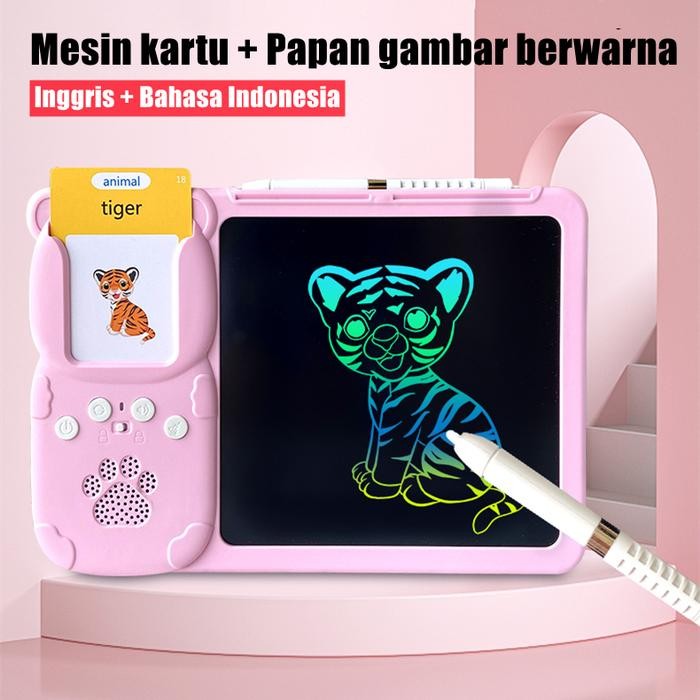 

terbaru !!! writing tablet reader 2 in 1 flash card anak reader bahasa indonesian / inggris /