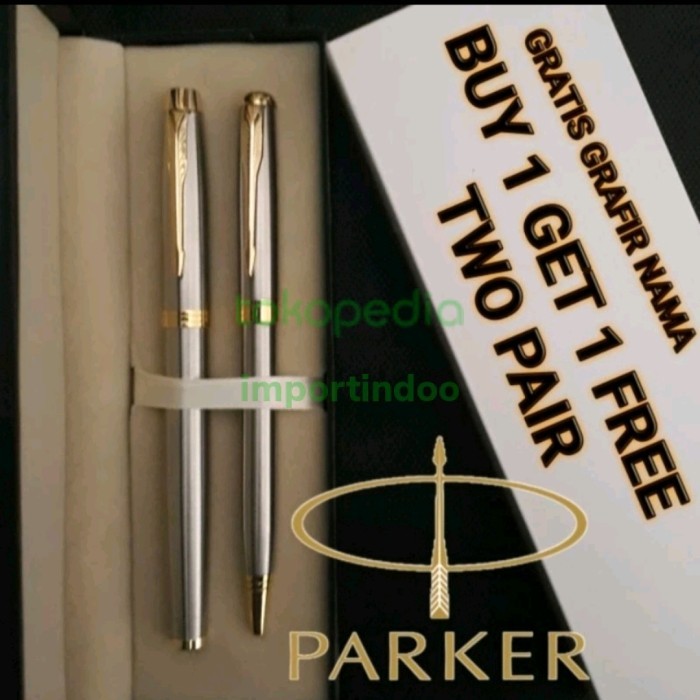 

terbaru !!! pulpen mewah parker couple ballpoint&rollerball gratis grafir nama ready