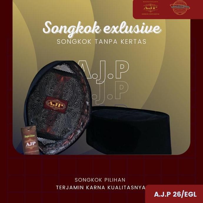 Miliki Songkok Hitam Tanpa Kertas Ajp Eagle,Peci Hitam,Kopiyah Hitam Kain Muslim Kopiah Dewasa Motif