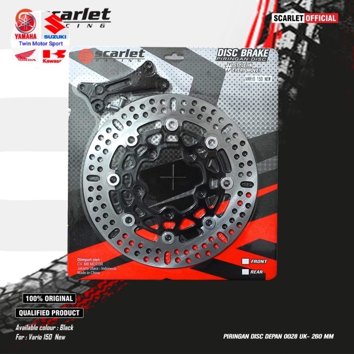Piringan Cakram Disc Depan Vario 150 New Variasi Lebar 260Mm Scarlet