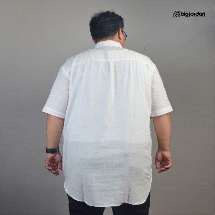 Big Jordan Kemeja Koko Linen Big Size Xxxl Xxxxl Baju Muslim Pria Bahan Linen Ukuran Jumbo 4Xl 5Xl