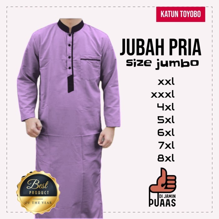 Gamis Jubah Pria Toyobo Putih Hitam Lengan Panjang Premium Adem Jumbo Over Size Jumbo {TerlarisBest