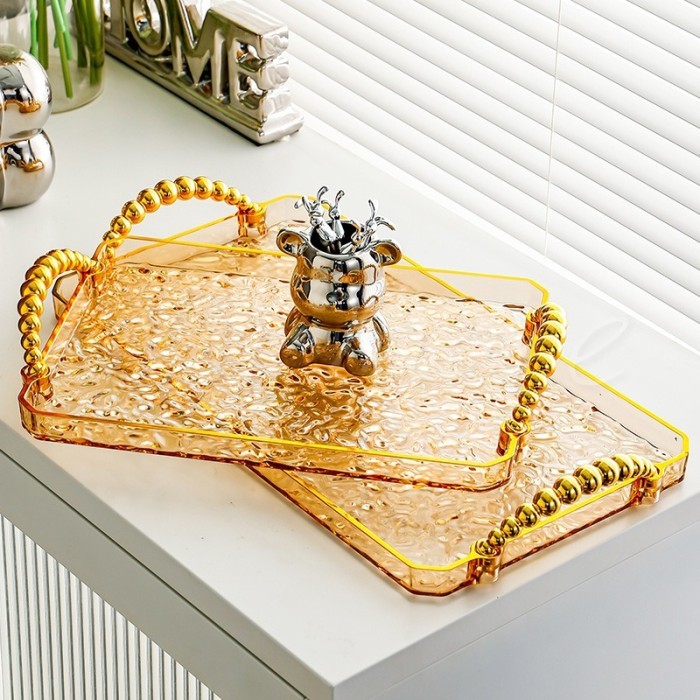 TERLARIS MI.MORE NAMPAN PERSEGI PANJANG EMAS NAMPAN BUAH NAMPAN TEH NAMPAN KUE NAMPAN KOTAK