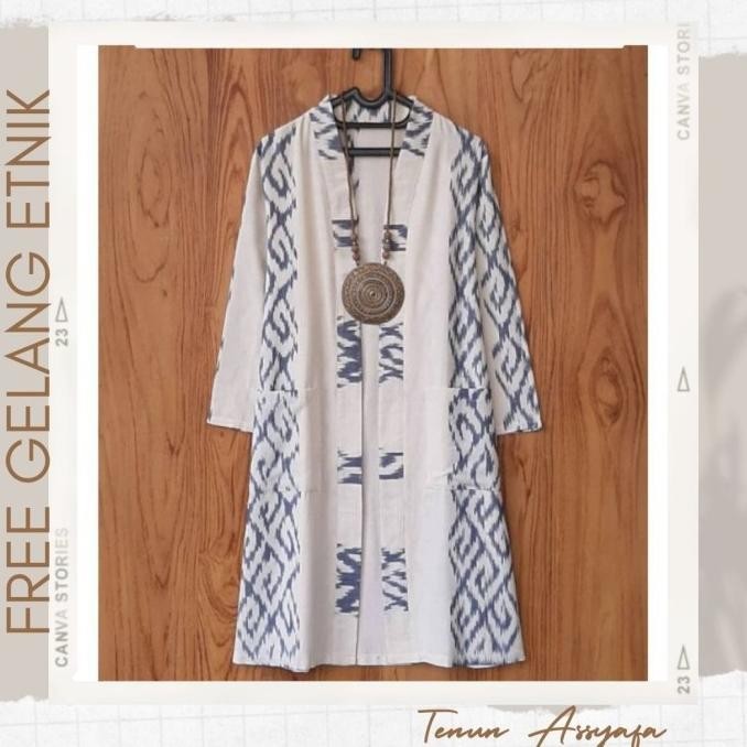 Outer Longvest Etnik Outer Kain Etnik Tunik Tenun Troso