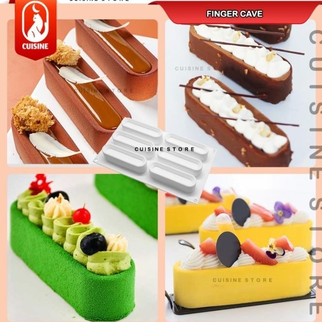 CETAKAN PUDING KUE KERING FINGER CAVE MOUSSE CAKE SILIKON JARI CHOUX