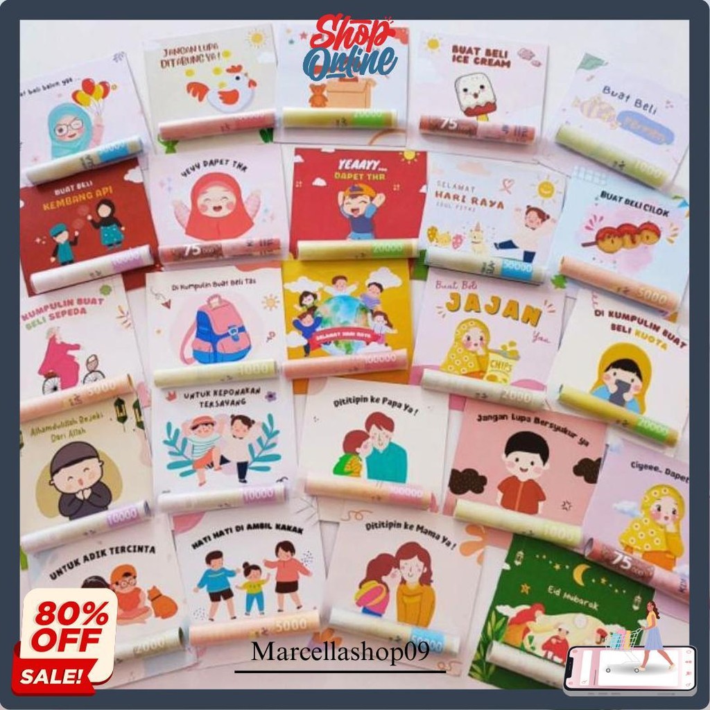 

24Pcs Amplop + Plastik Lebaran Unik Lucu Angpau Uang Diluar Kekinian By Giftproject.Id Gratis Ongkir