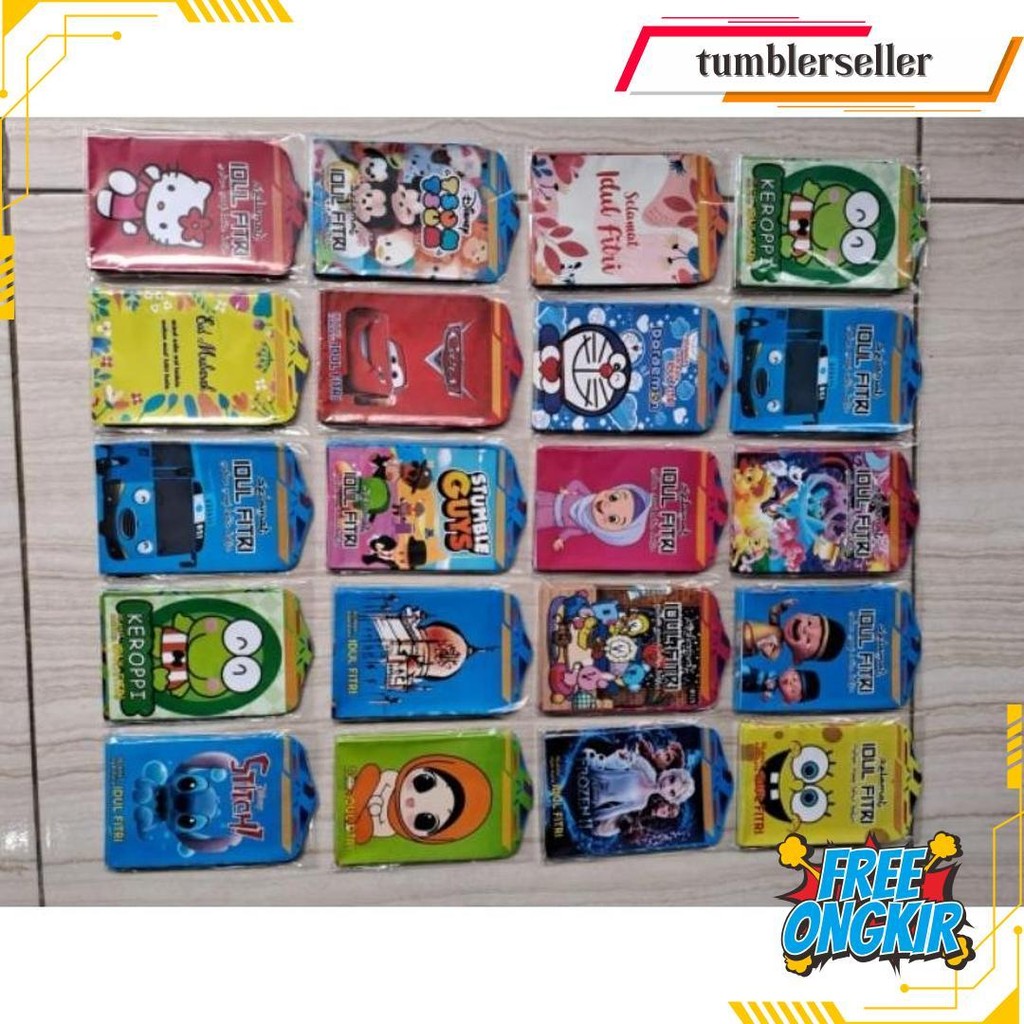 

100 Amplop Lebaran Medium Motif Karakter Kartun Lucu (Sudah Di Lem) Siap Pakai Siap Kirim
