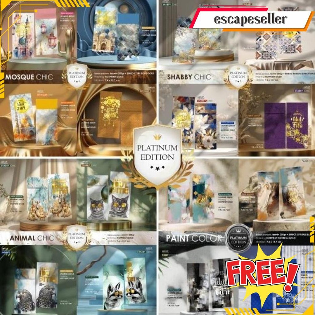 

Amplop Lebaran Platinum | 4 Motif Isi 40Pcs (Sesuai Tema)| Tema Shabby Chic | Tema Paint Color Gratis Ongkir