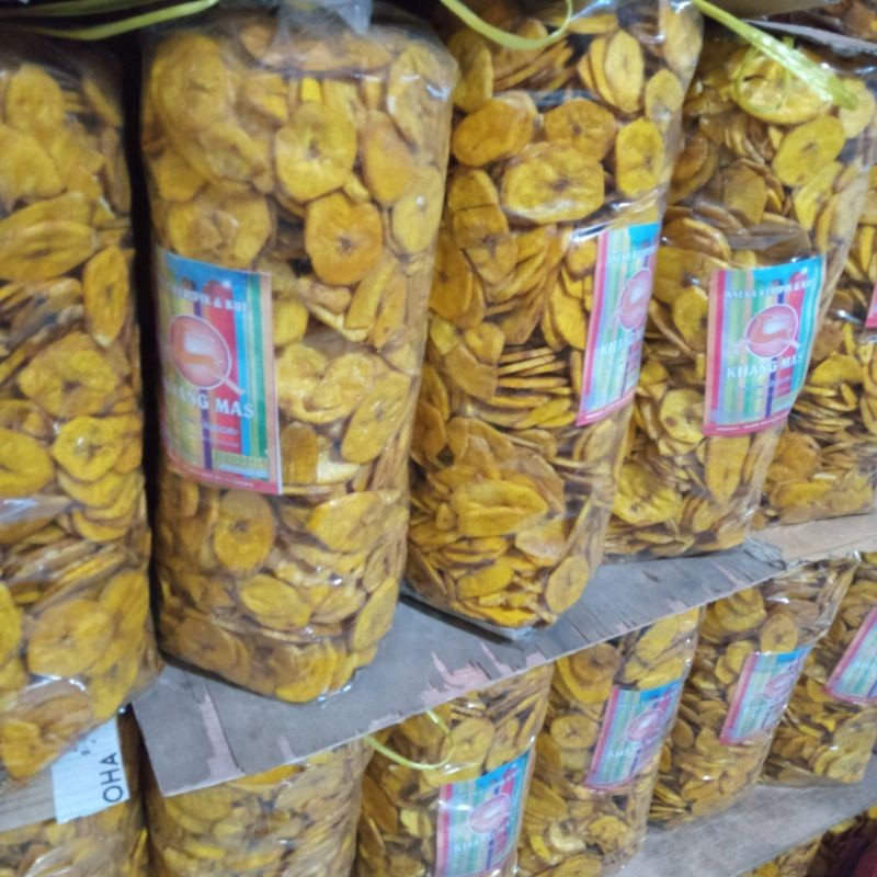 

pengiriman cepat keripik pisang manis 1bal 900gram termurah, pisang madu free dus +buble wrap