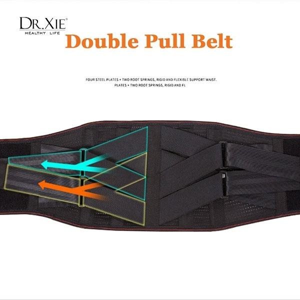 Korset Pinggang Lumbal Penyangga 3 in Pad Korset Hitam Korset Pinggang Lumbar Pria Wanita