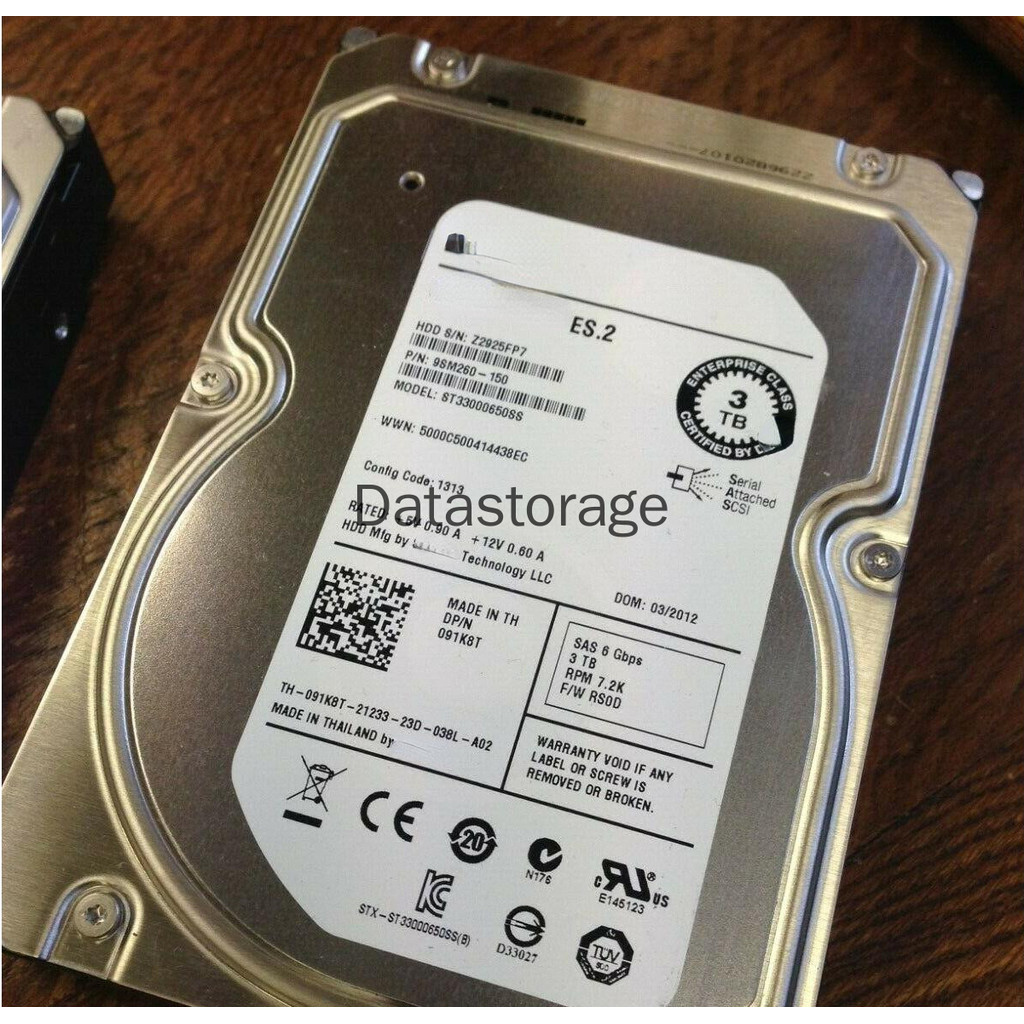 STB DELL C1100 C2100 C6100 3T SAS 3.5 7.2K Server HDD ST33000650SS