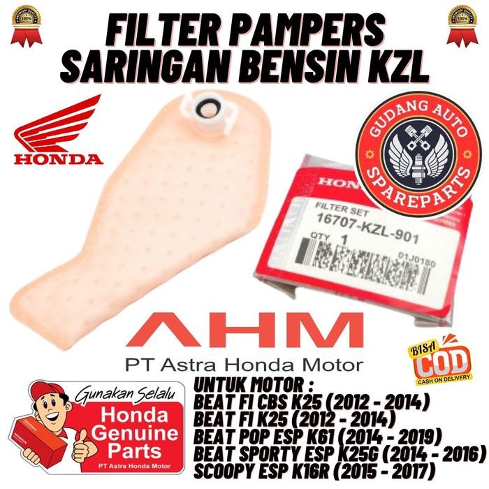 READY STOCK ORIGINAL AHM FILTER SARINGAN PAMPERS BENSIN FUEL PUMP HONDA BEAT FI POP SPORTY SCOOPY