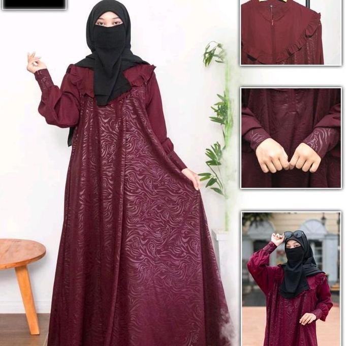Abaya Delisa Forzaleta Embos Premium Binsal Butik Exclusive Basic Abaya Lembut Gamis Wanita Mewah Te
